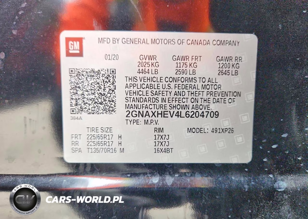 2020 Chevrolet Equinox Ls VIN:2GNAXHEV4L6204709 - 14