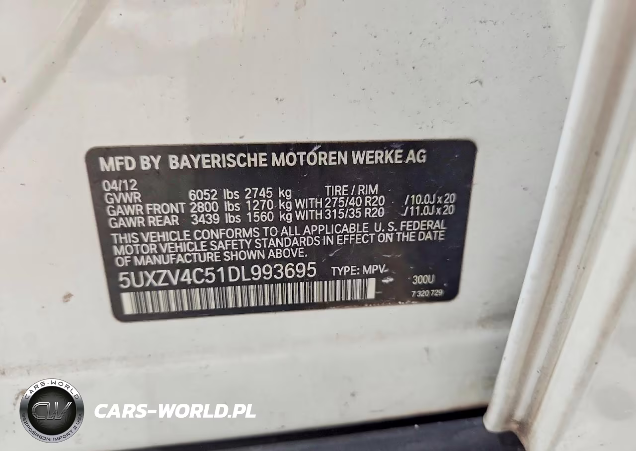 2013 BMW X5 xDrive35I VIN:5UXZV4C51DL993695 - 12