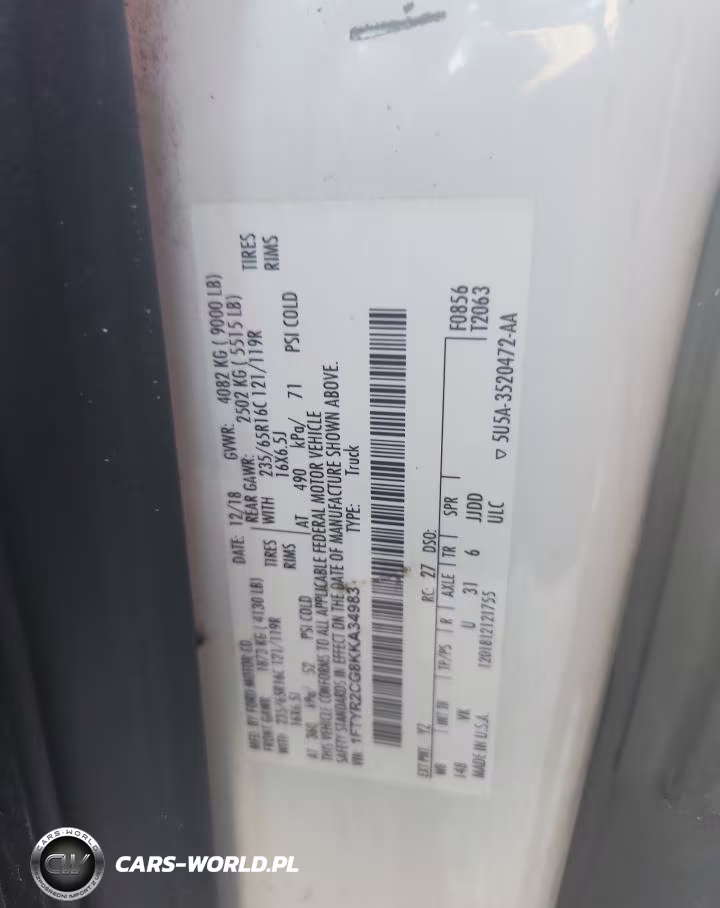 2019 Ford Cargo Van VIN:1FTYR2CG8KKA34983 - 13