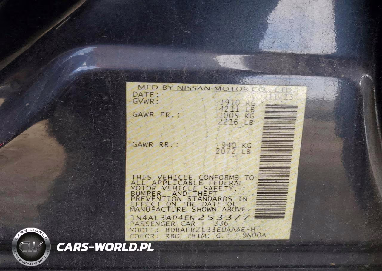 2014 Nissan Altima 2.5 S VIN:1N4AL3AP4EN253377 - 12