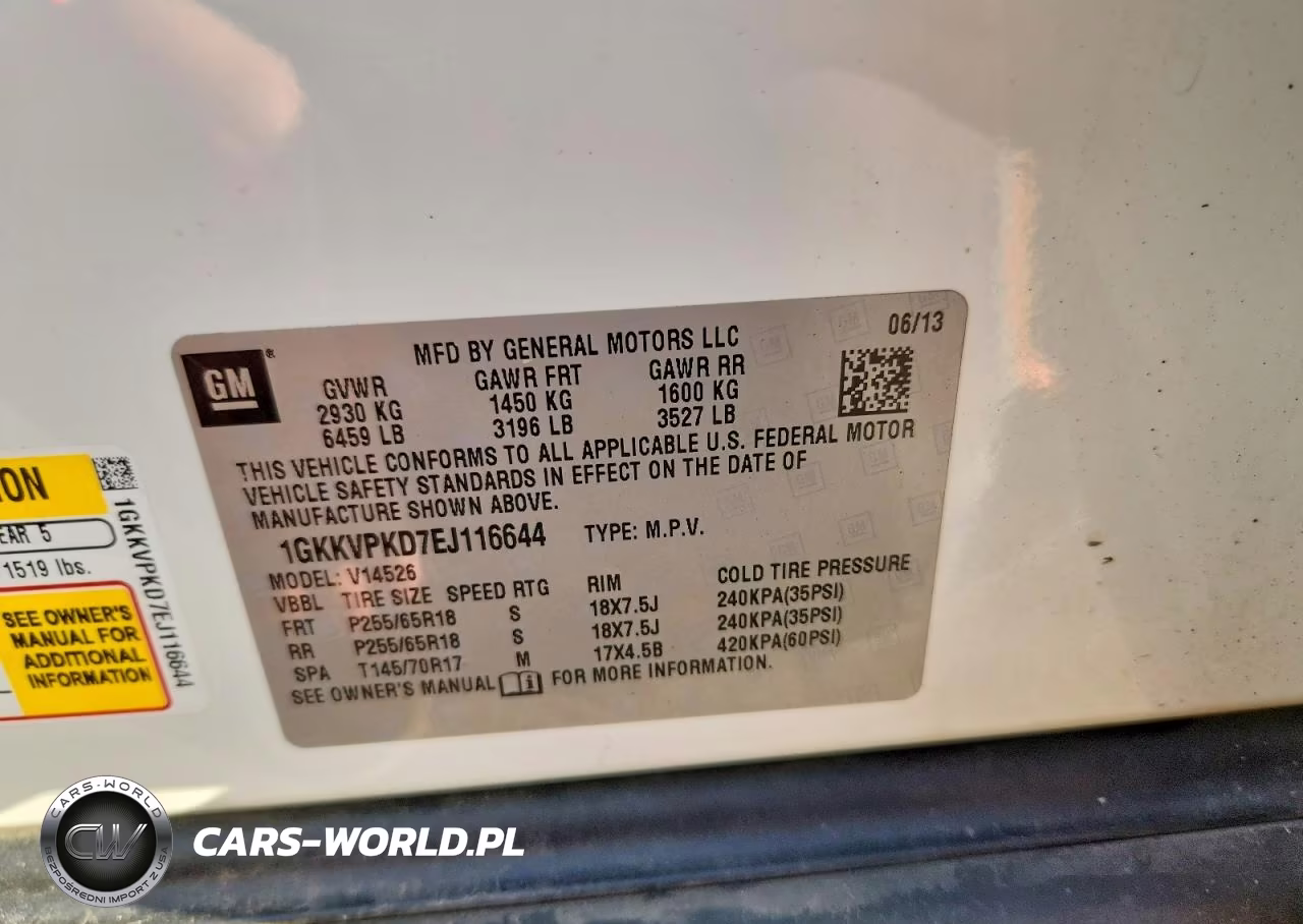 GMC ACADIA SLE VIN:1GKKVPKD7EJ116644 - 12