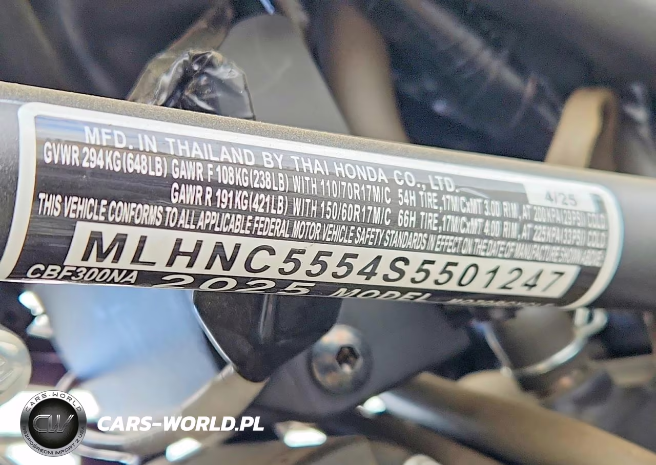 2025 Honda Cbf300 Na VIN:MLHNC5554S5501247 - 9