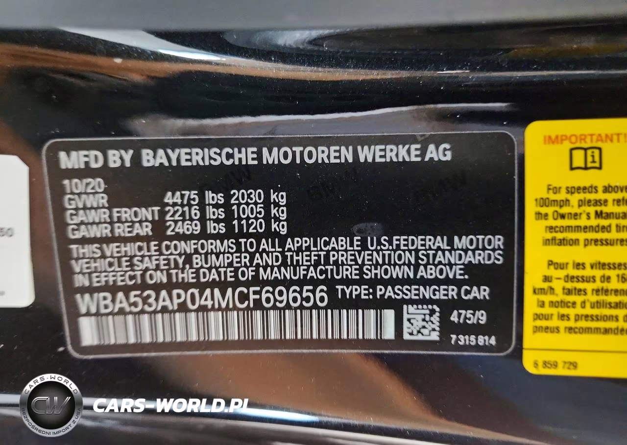 2021 BMW 430I VIN:WBA53AP04MCF69656 - 12