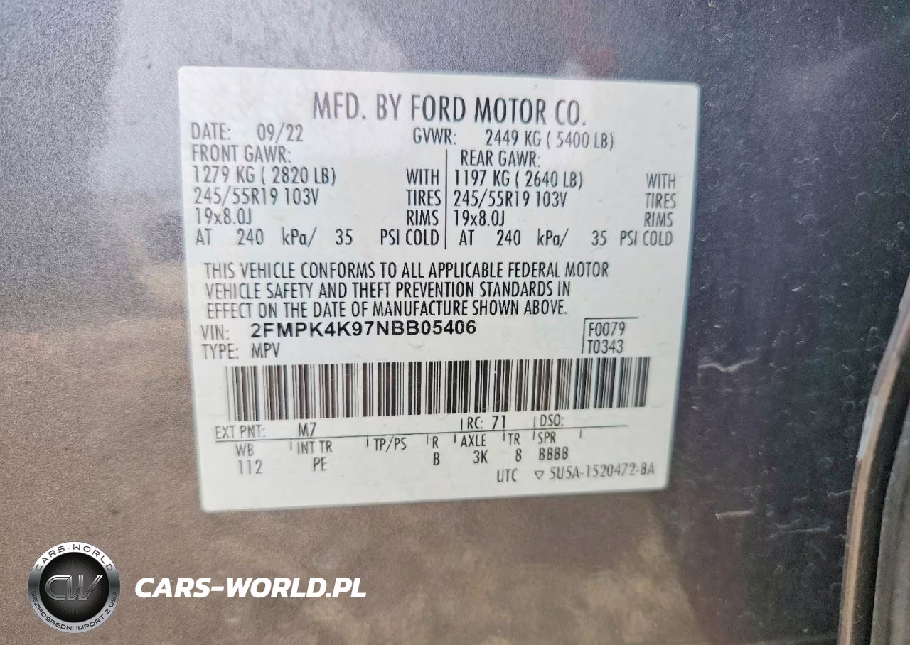2022 Ford Edge Titanium VIN:2FMPK4K97NBB05406 - 12