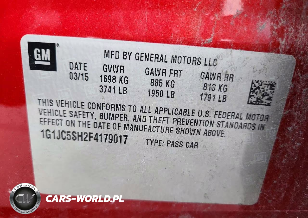 2015 Chevrolet Sonic Lt VIN:1G1JC5SH2F4179017 - 13
