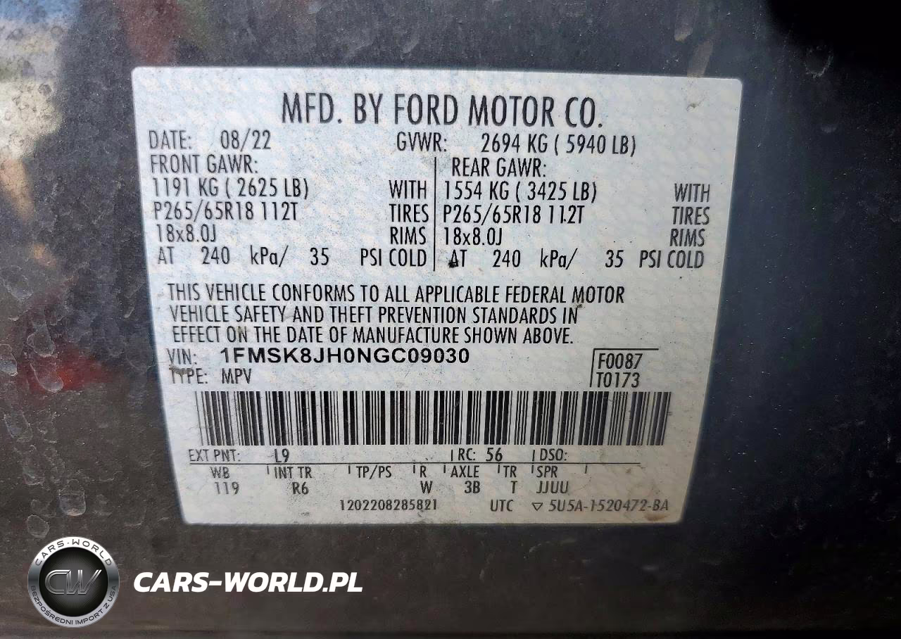 2022 Ford Explorer Timberline VIN:1FMSK8JH0NGC09030 - 13