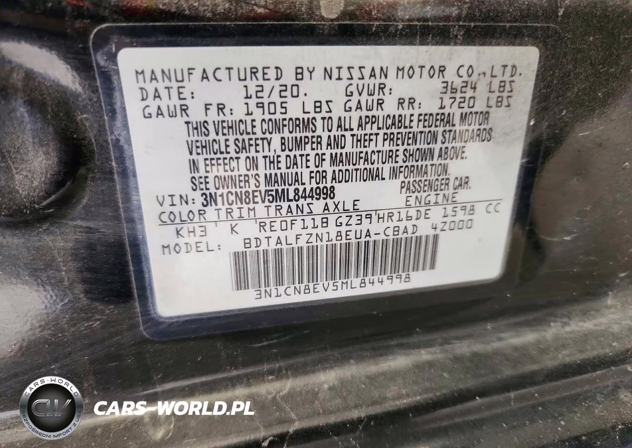 2021 Nissan Versa Sv VIN:3N1CN8EV5ML844998 - 12