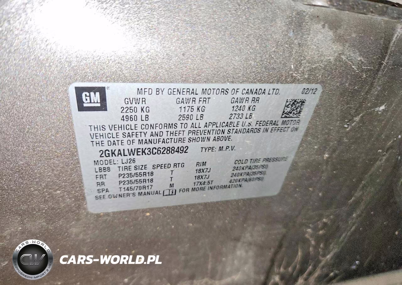 2012 GMC Terrain Slt VIN:2GKALWEK3C6288492 - 12