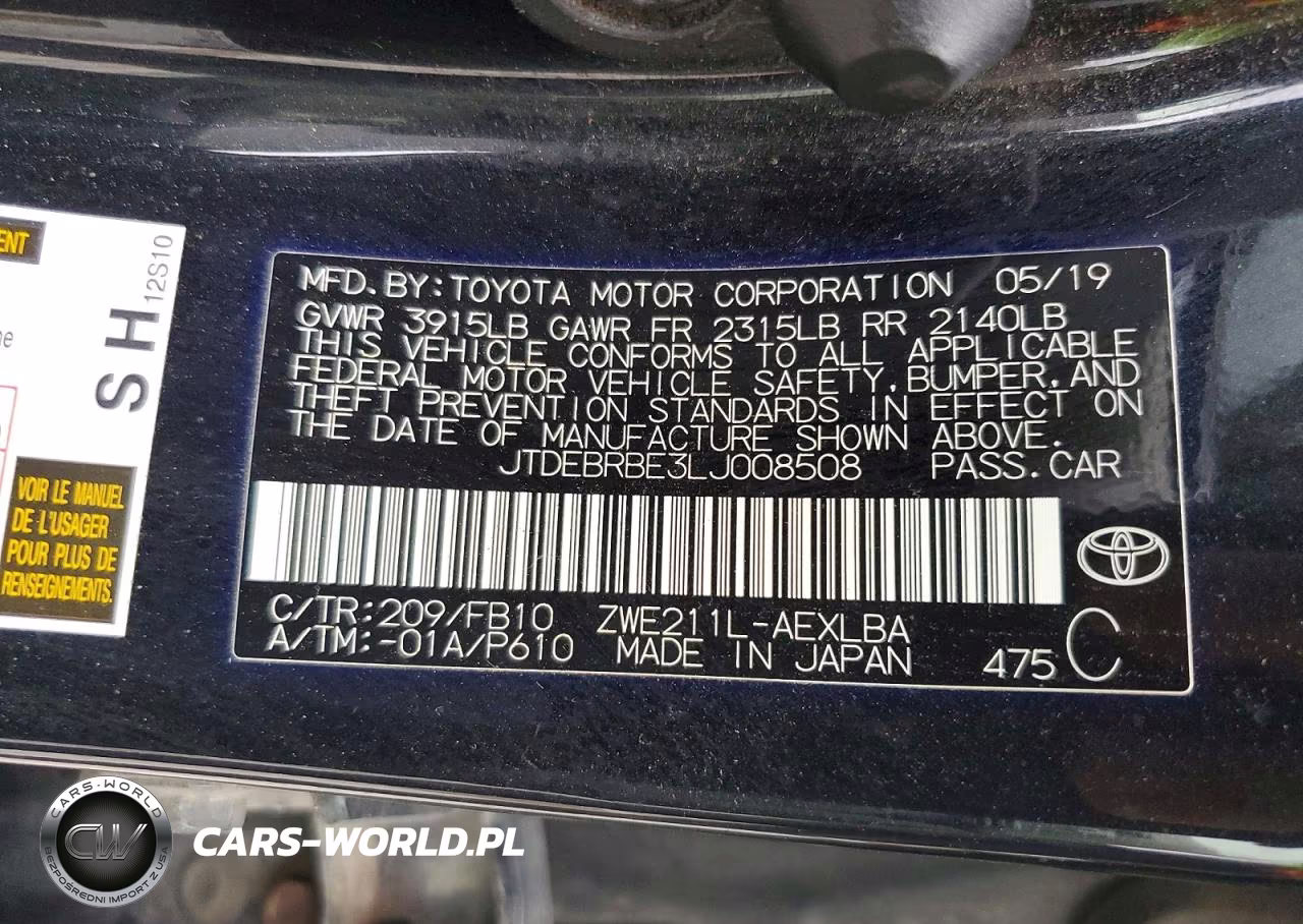 2020 Toyota Corolla Le VIN:JTDEBRBE3LJ008508 - 12