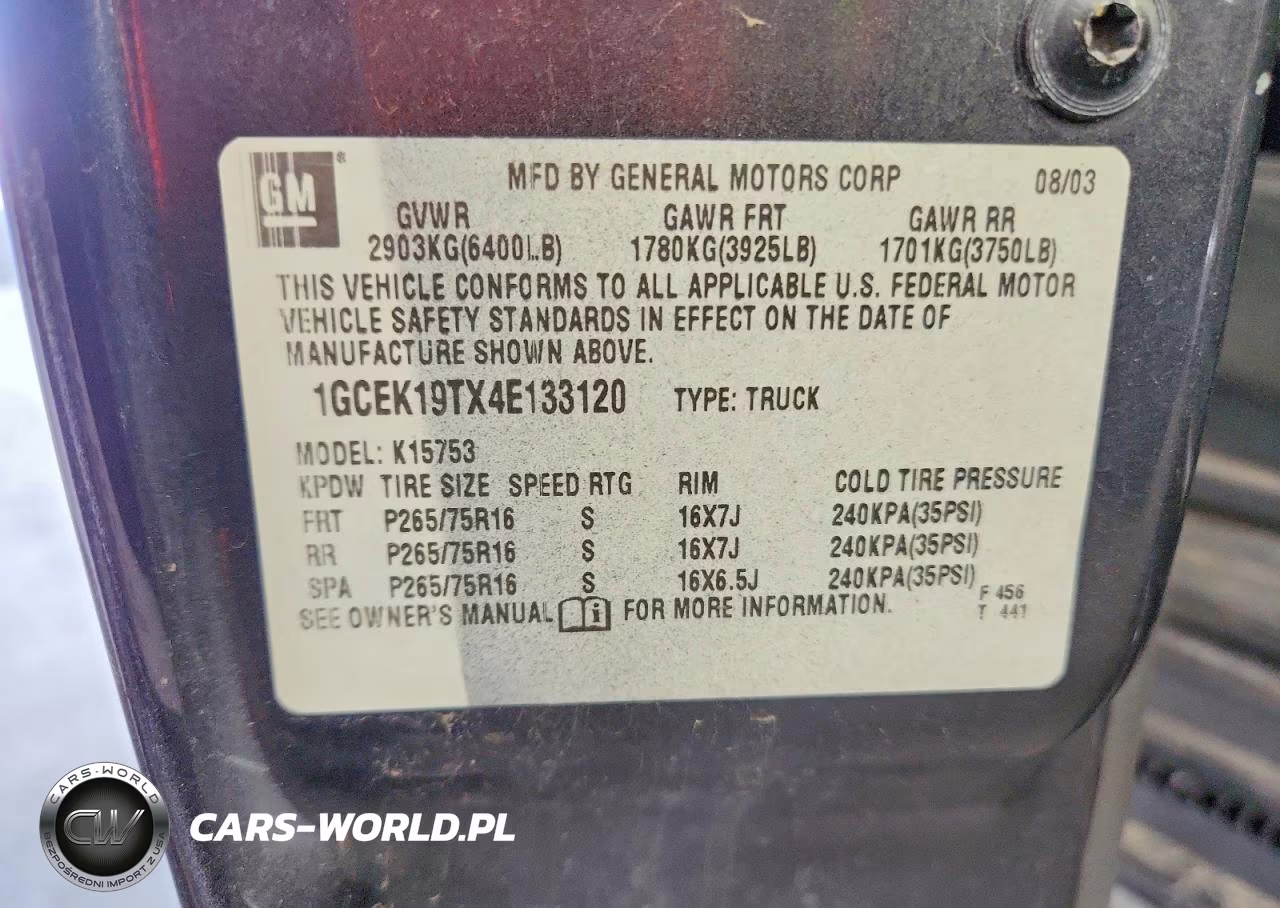 2004 Chevrolet Silverado K1500 VIN:1GCEK19TX4E133120 - 12