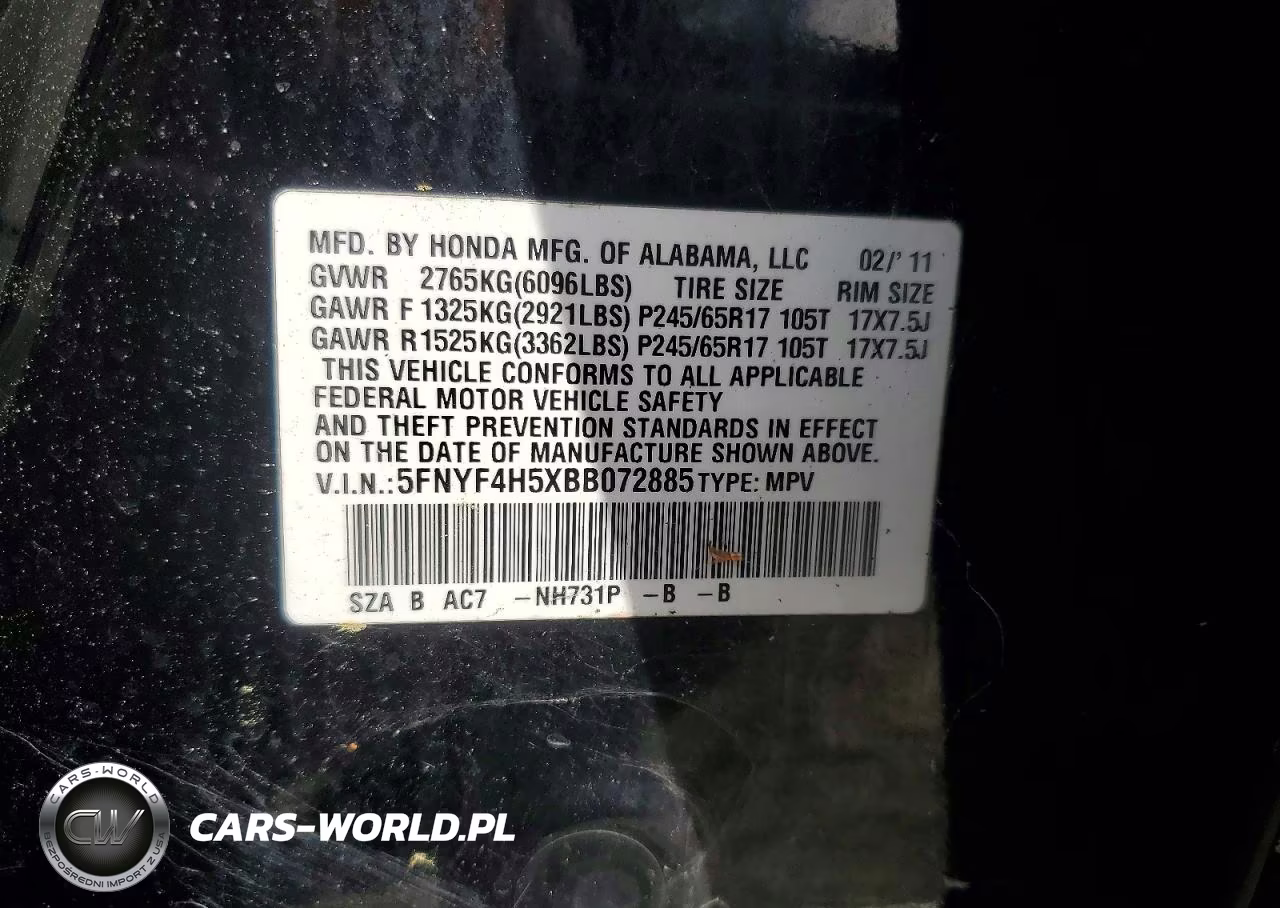 2011 Honda Pilot VIN:5FNYF4H5XBB072885 - 13