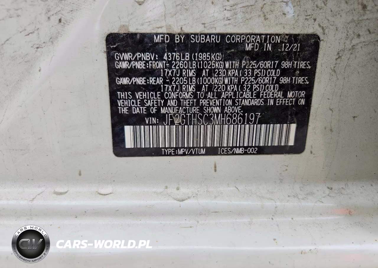 2021 Subaru Crosstrek Sport VIN:JF2GTHSC3MH686197 - 14