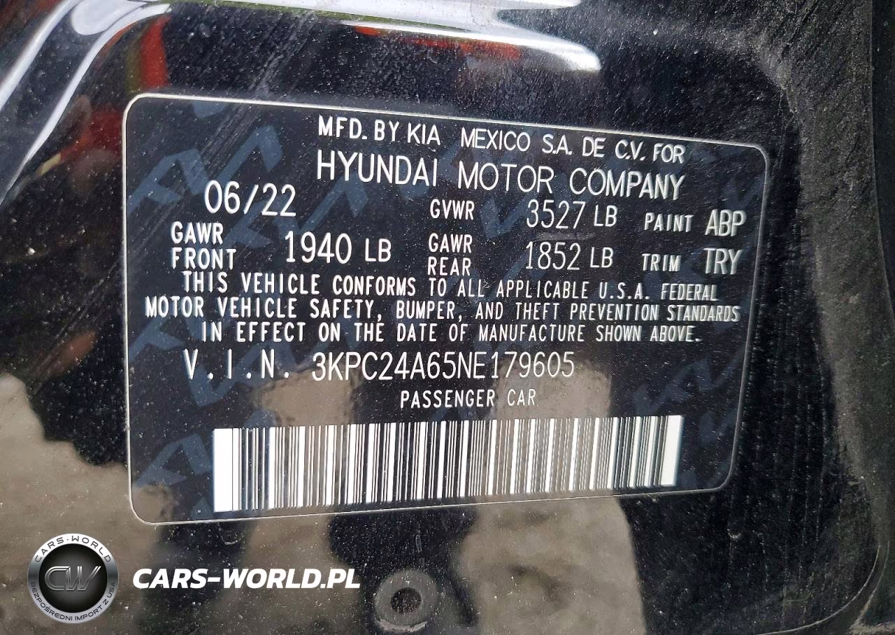 2022 Hyundai Accent Se VIN:3KPC24A65NE179605 - 12