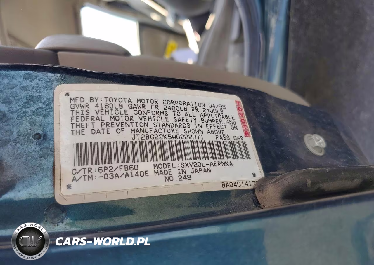1998 Toyota Camry Le VIN:JT2BG22K5W0222971 - 12