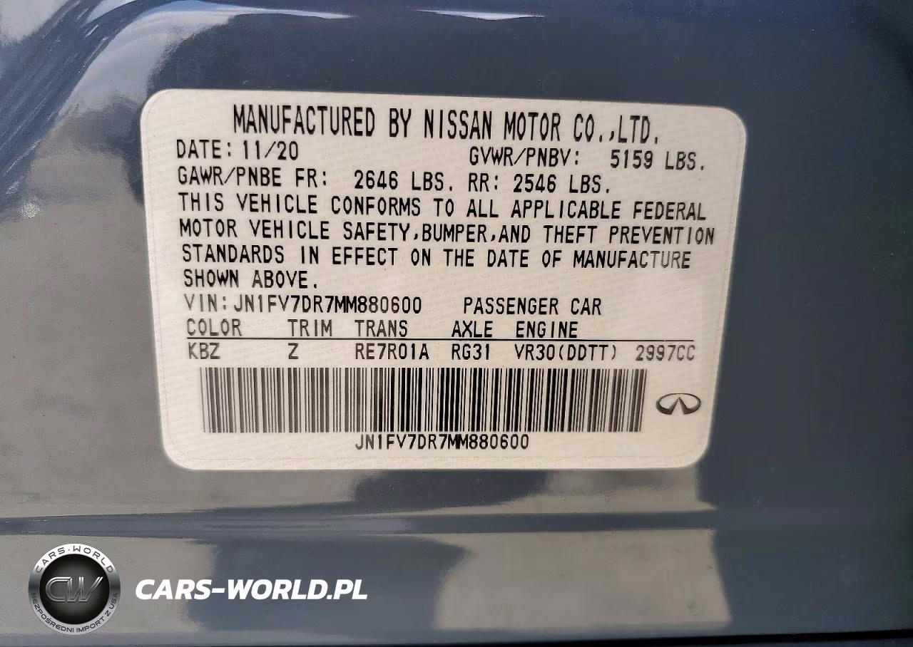 2021 Infiniti Q50 Red Sport 400 VIN:JN1FV7DR7MM880600 - 13