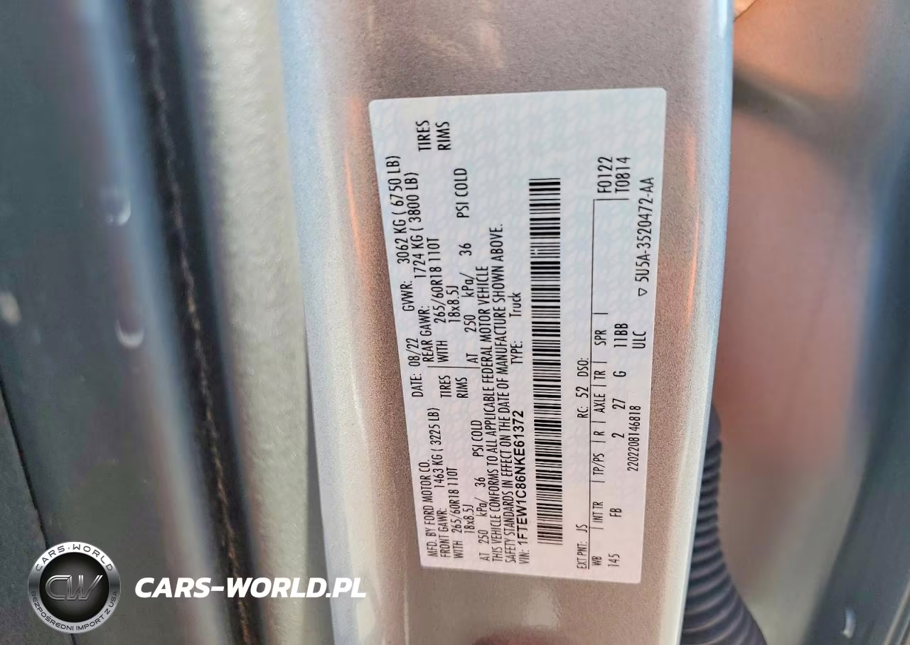 2022 Ford F150 Supercrew VIN:1FTEW1C86NKE61372 - 12