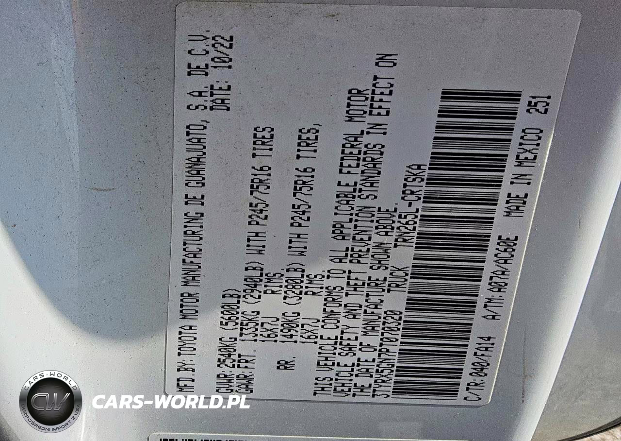 2023 Toyota Tacoma Sr VIN:3TYRX5GN7PT070320 - 12