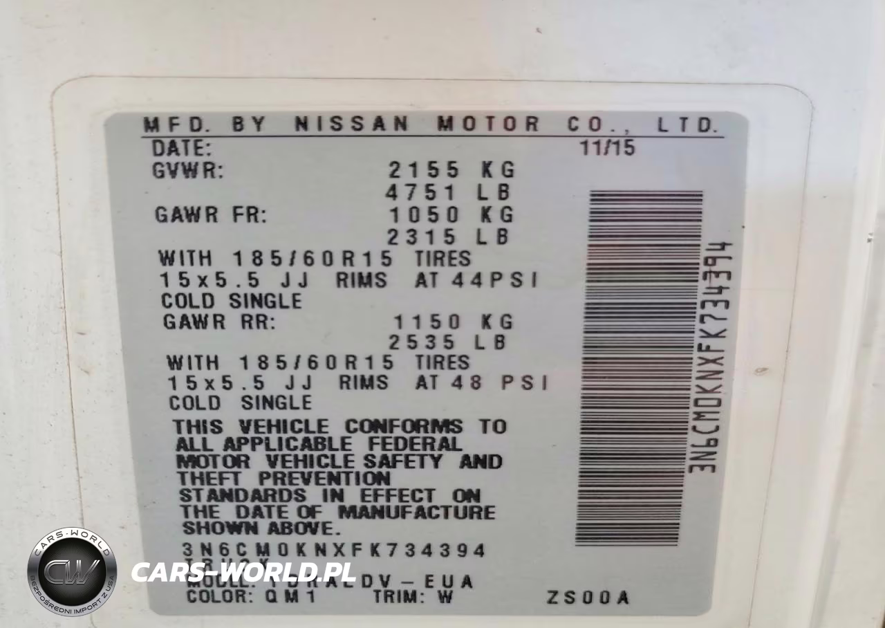 2015 Nissan Nv200 S VIN:3N6CM0KNXFK734394 - 13