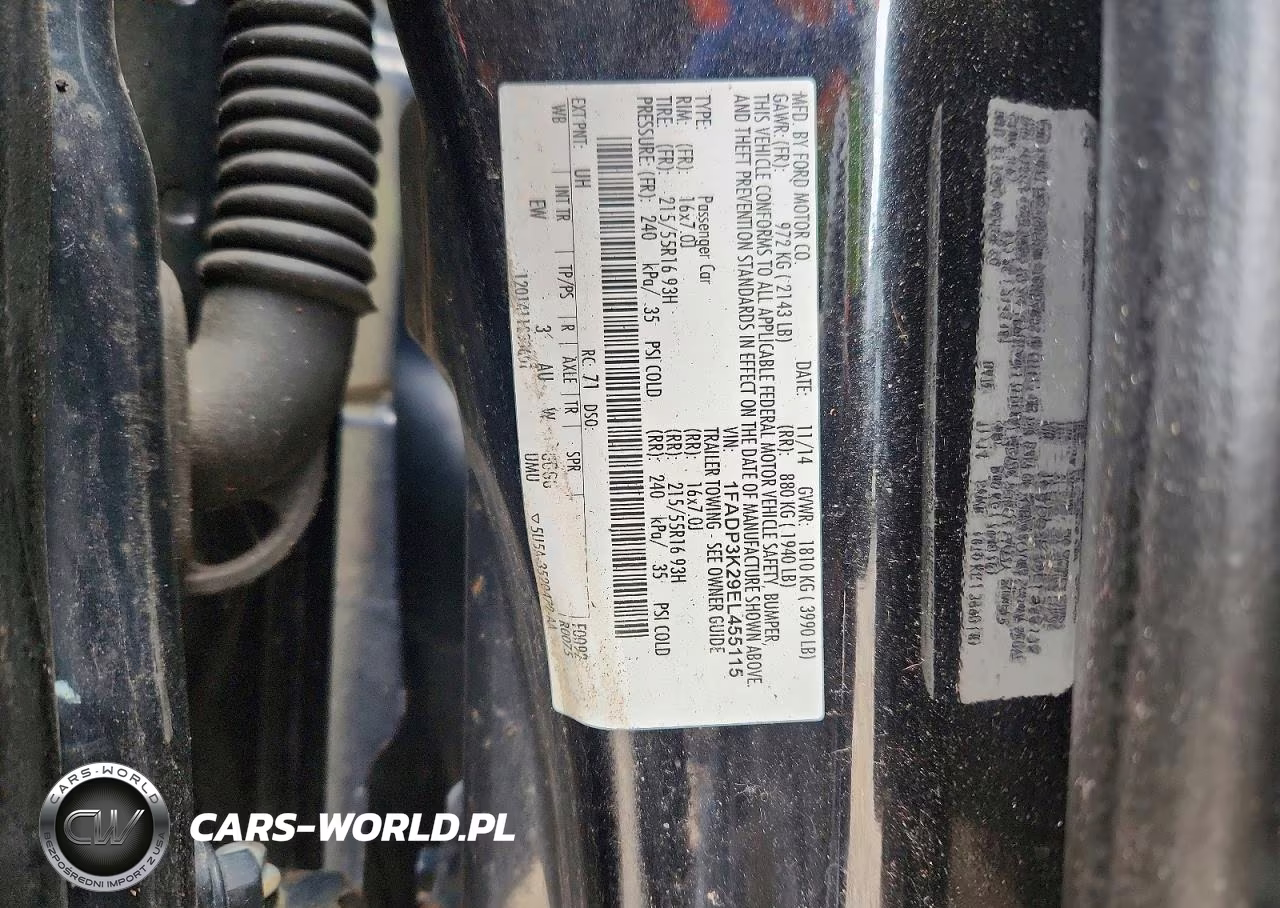 2014 Ford Focus Se VIN:1FADP3K29EL455115 - 12