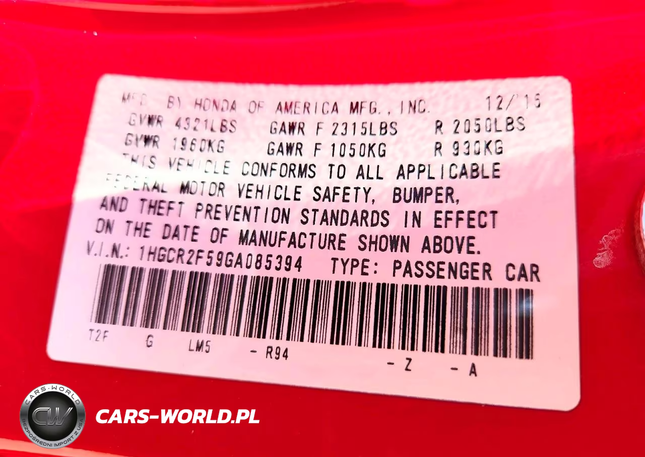 2016 Honda Accord Sport VIN:1HGCR2F59GA085394 - 12