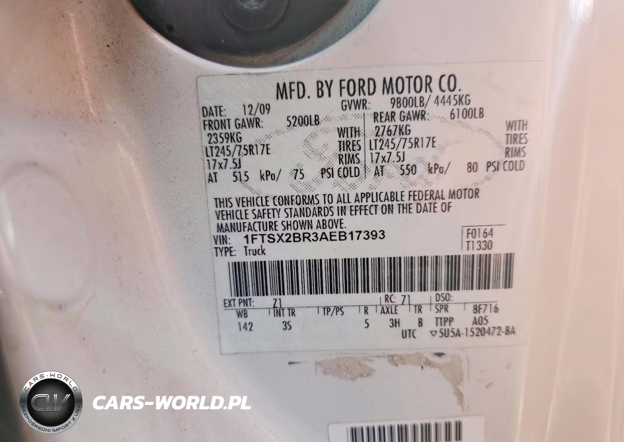 2010 Ford F250 Super Duty VIN:1FTSX2BR3AEB17393 - 12