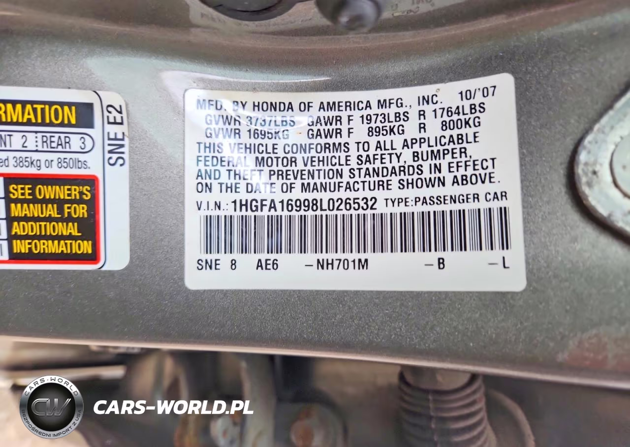 2008 Honda Civic Exl VIN:1HGFA16998L026532 - 12