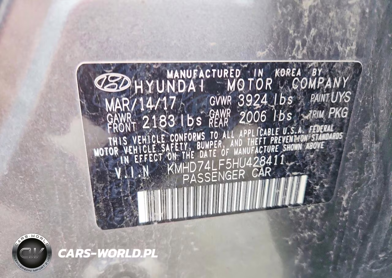 2017 Hyundai Elantra Se VIN:KMHD74LF5HU428411 - 12
