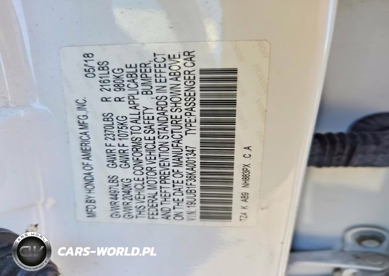 2019 Acura Tlx VIN:19UUB1F36KA001347 - 12