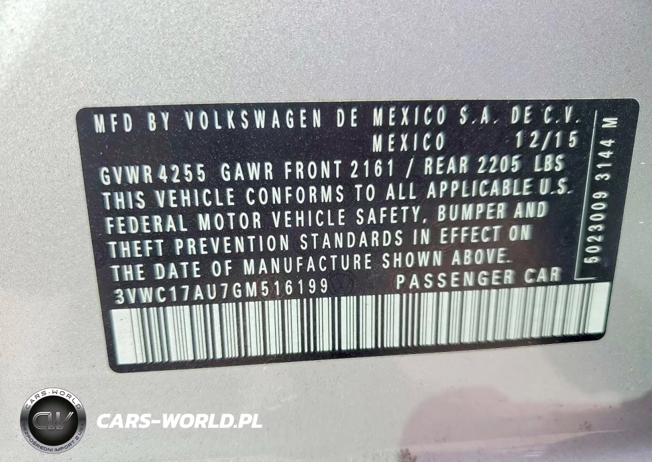2016 Volkswagen Golf Sportwagen S VIN:3VWC17AU7GM516199 - 12