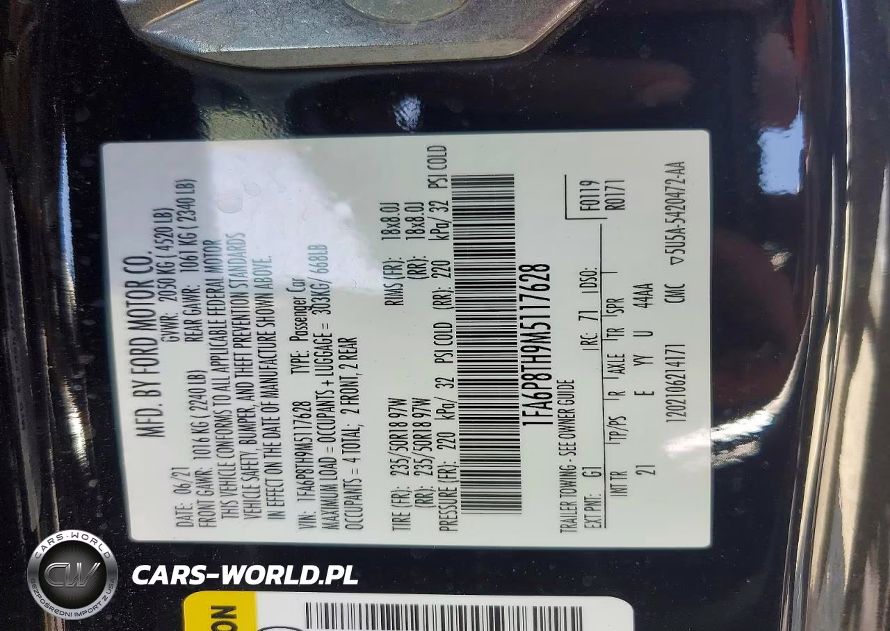 2021 Ford Mustang VIN:1FA6P8TH9M5117628 - 12