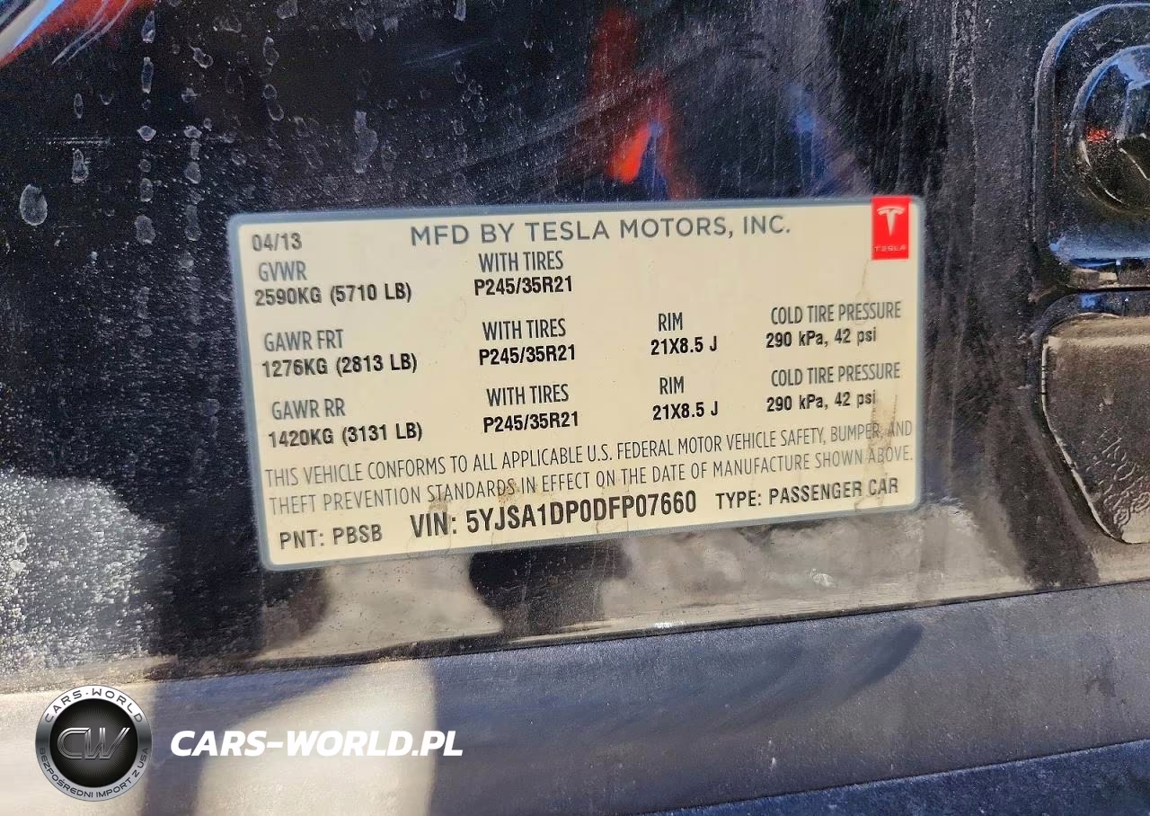 2013 Tesla Model S VIN:5YJSA1DP0DFP07660 - 13