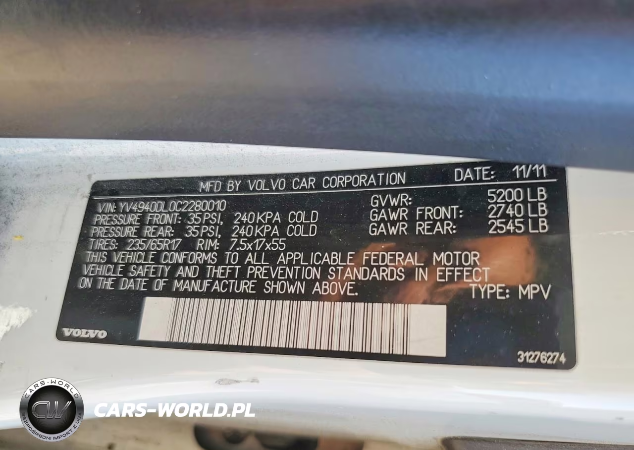 2012 Volvo Xc60 3.2 VIN:YV4940DL0C2280010 - 12