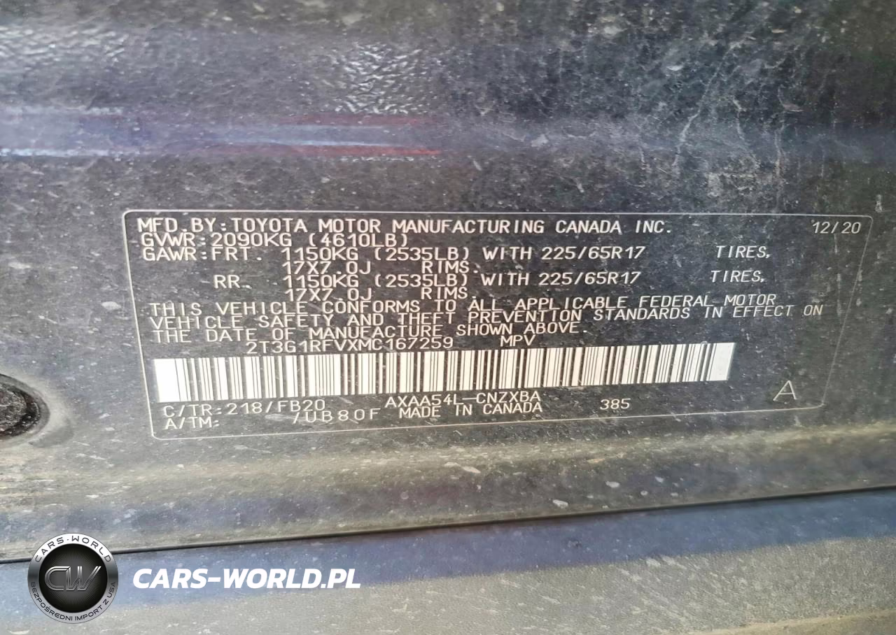 2021 Toyota Rav4 Le VIN:2T3G1RFVXMC167259 - 13