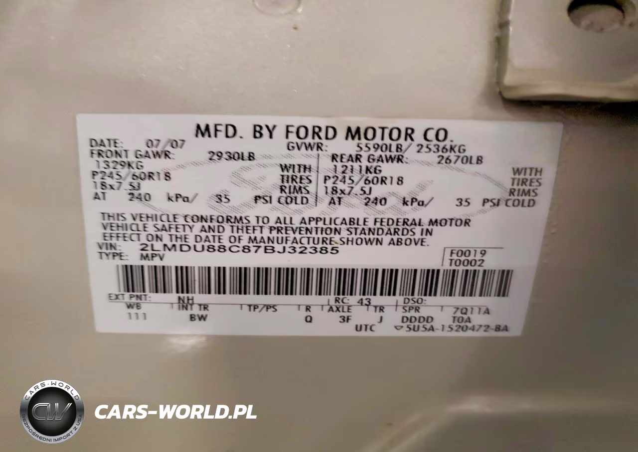 2007 Lincoln Mkx VIN:2LMDU88C87BJ32385 - 13