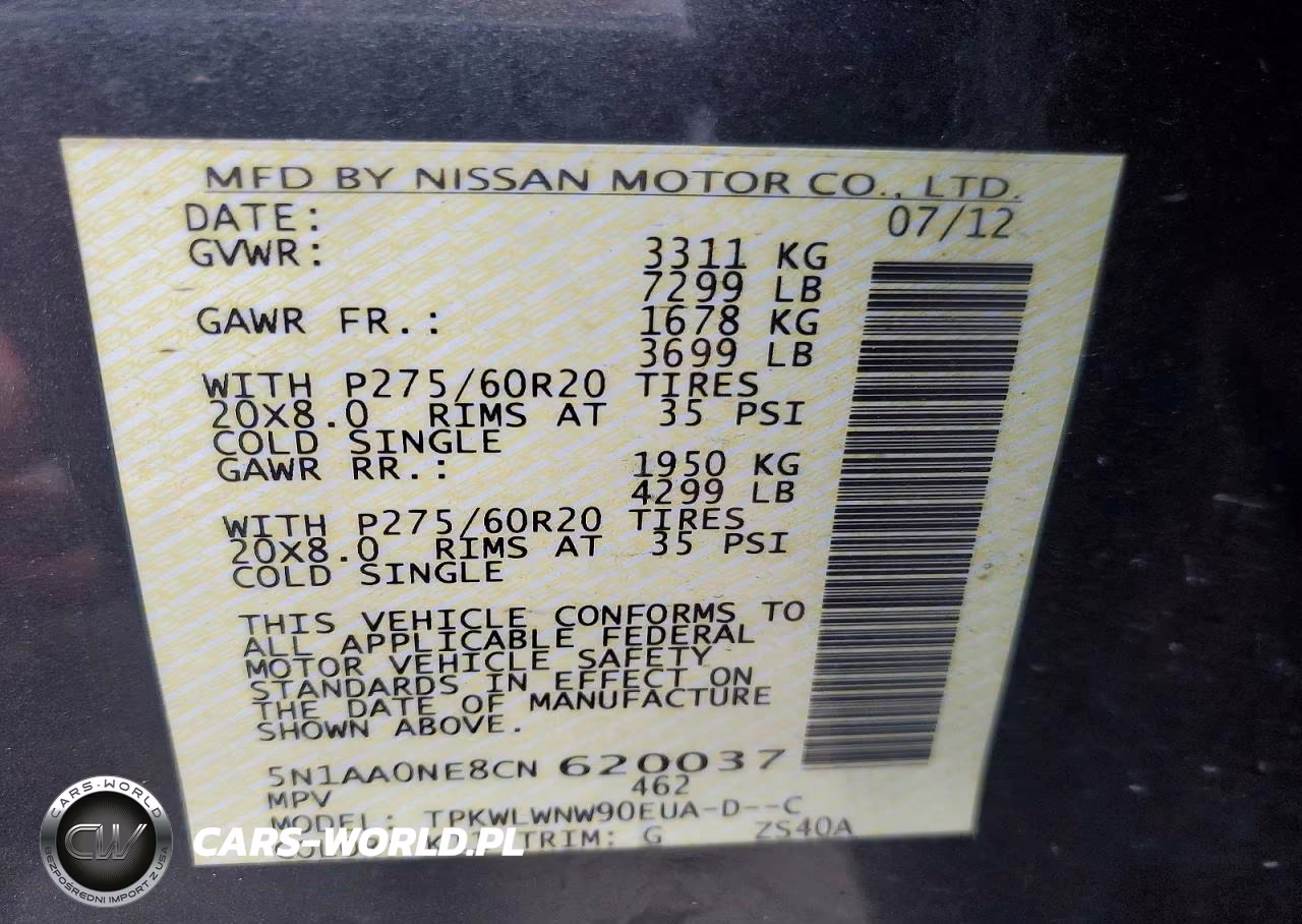 2012 Nissan Armada Platinum VIN:5N1AA0NE8CN620037 - 13