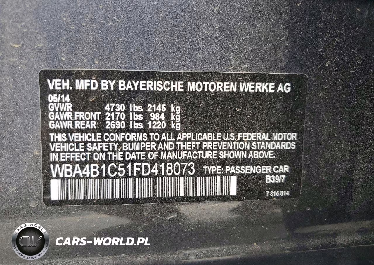 2015 BMW 435 I Gran Coupe VIN:WBA4B1C51FD418073 - 12