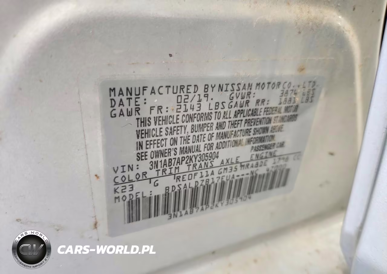 2019 Nissan Sentra Sv VIN:3N1AB7AP2KY305904 - 12
