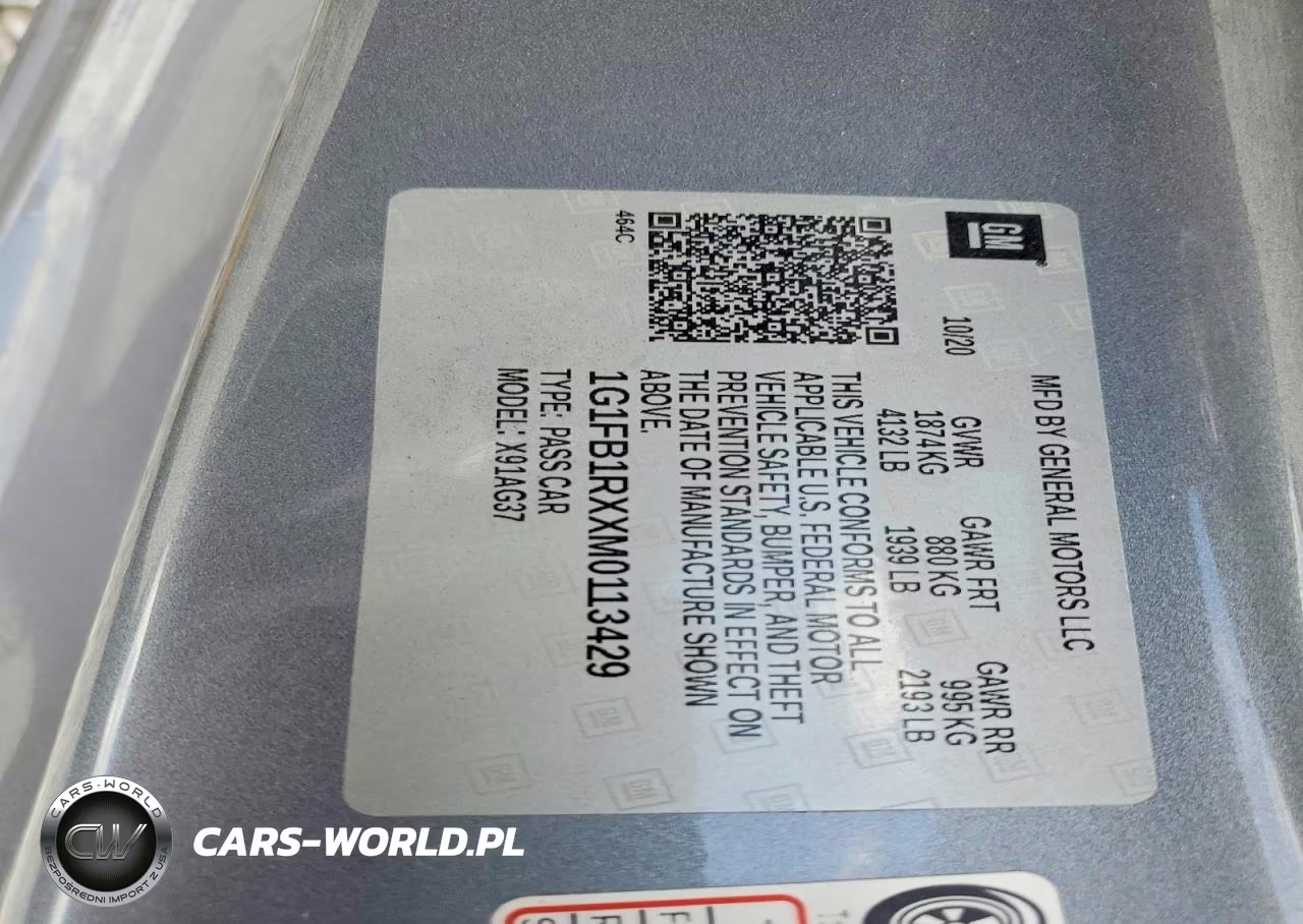 2021 Chevrolet Camaro Ls VIN:1G1FB1RXXM0113429 - 12