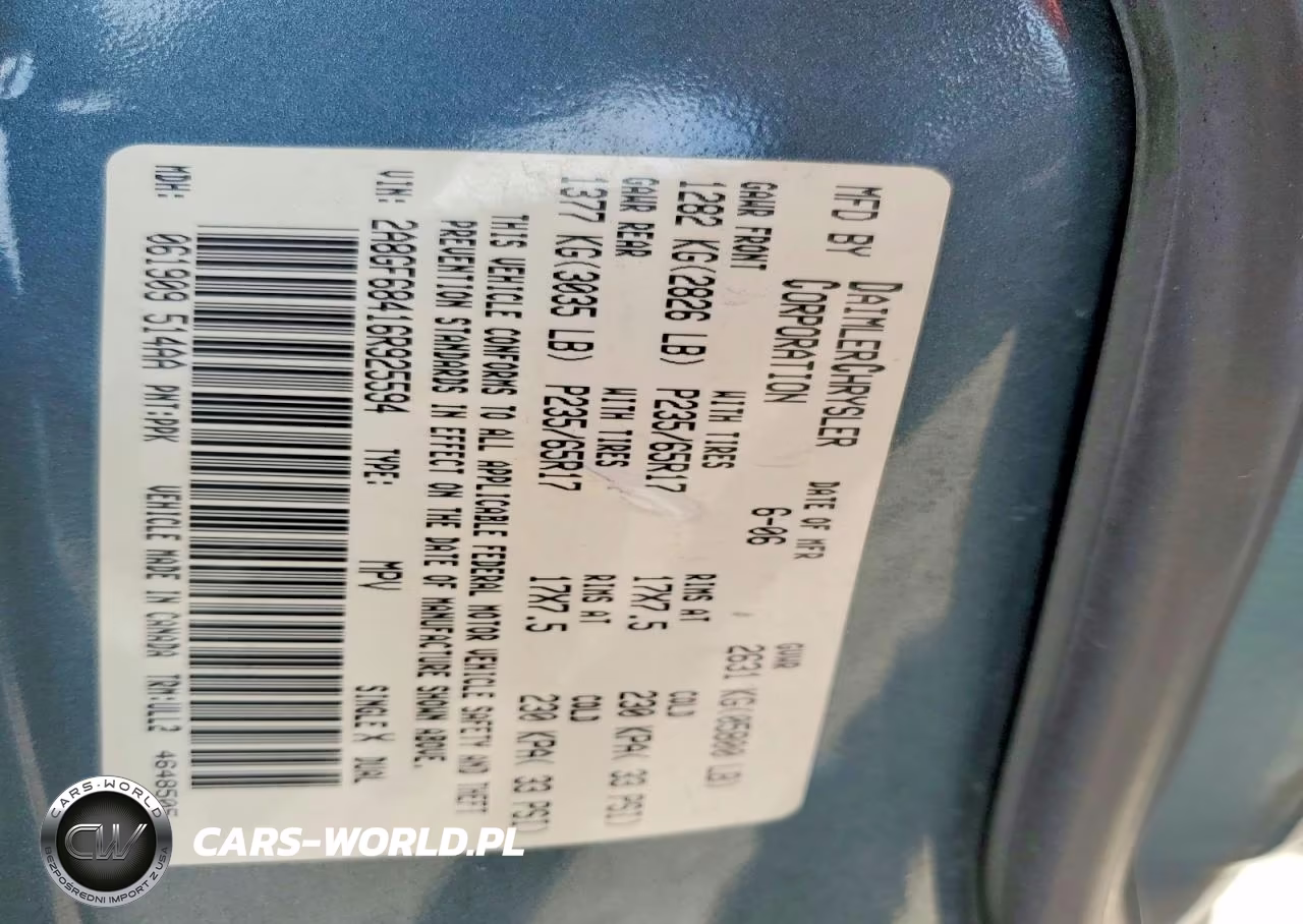 2006 Chrysler Pacifica Touring VIN:2A8GF68416R925594 - 13