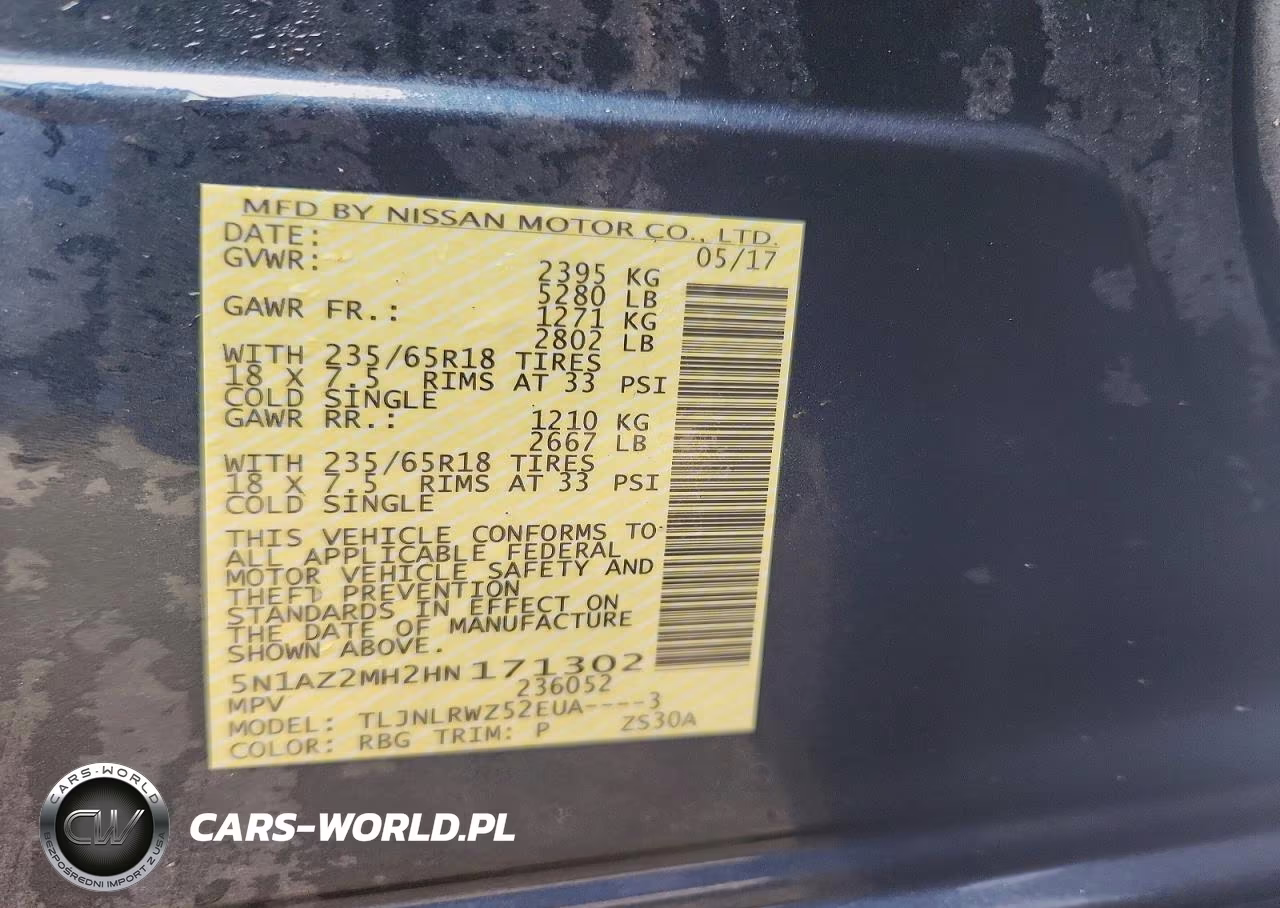 2017 Nissan Murano Sl VIN:5N1AZ2MH2HN171302 - 12