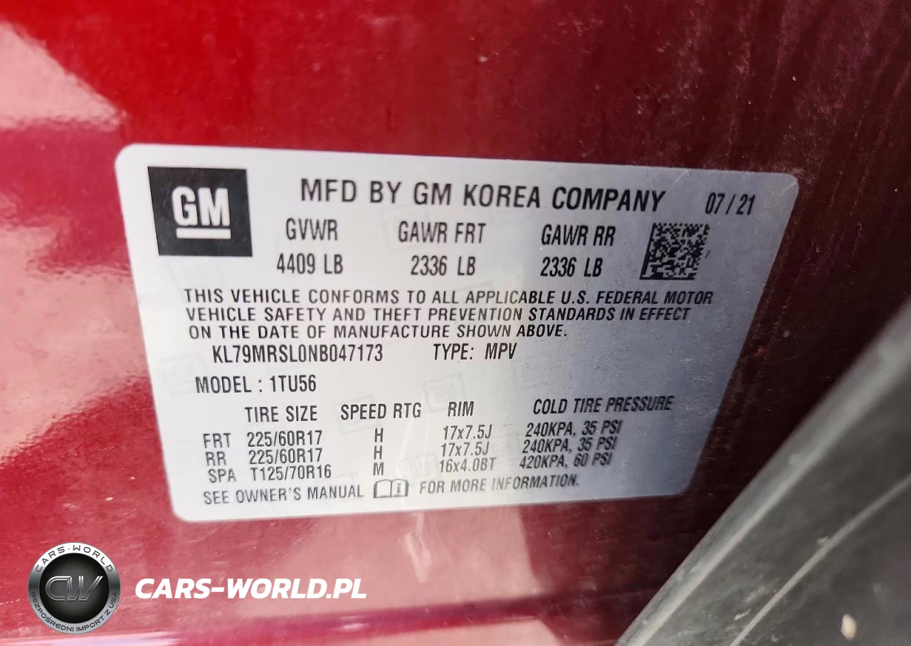 2022 Chevrolet Trailblazer Lt VIN:KL79MRSL0NB047173 - 13