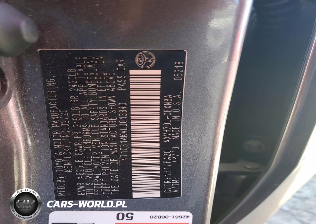 2020 Toyota Camry Le VIN:4T1C31AK4LU013840 - 12