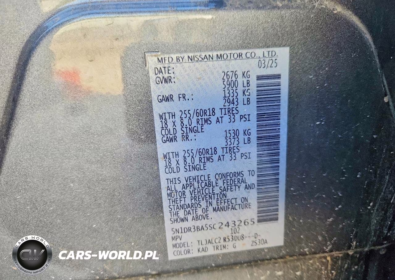 2025 Nissan Pathfinder Sv VIN:5N1DR3BA5SC243265 - 13