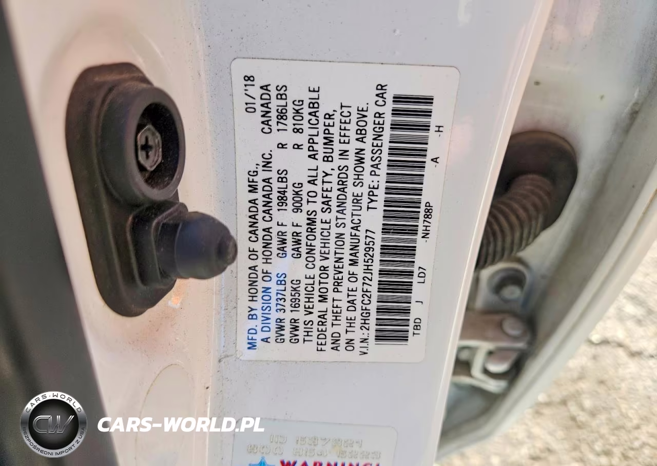 2018 Honda Civic Ex VIN:2HGFC2F72JH529577 - 13