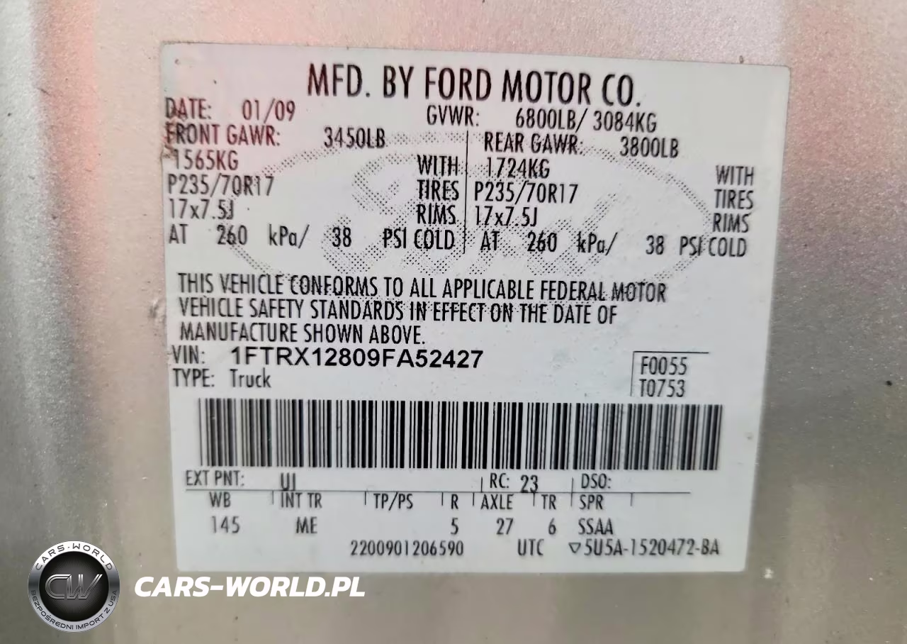 2009 Ford F150 Super Cab VIN:1FTRX12809FA52427 - 13