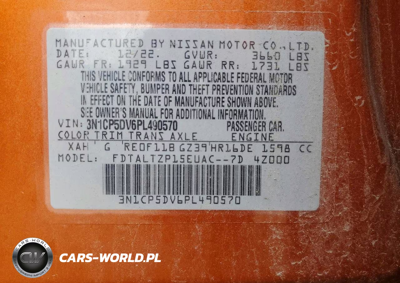 2023 Nissan Kicks Sr VIN:3N1CP5DV6PL490570 - 12