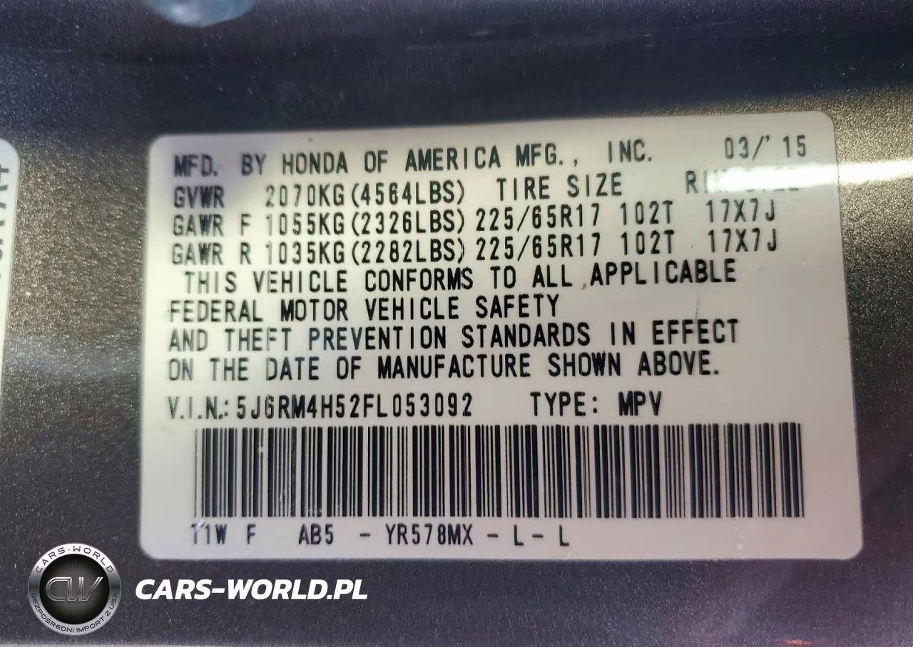 2015 Honda Cr-V Ex VIN:5J6RM4H52FL053092 - 13