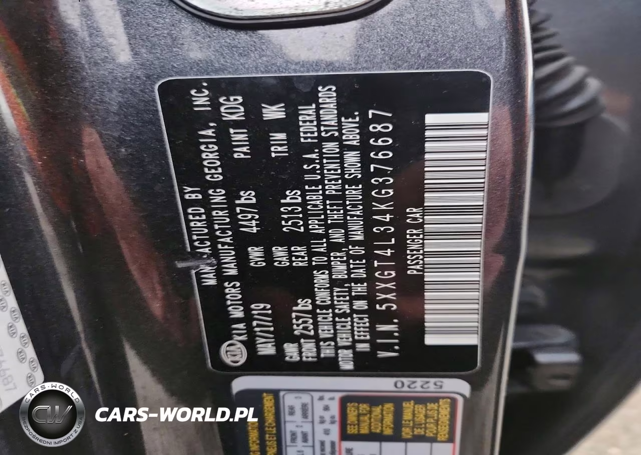 2019 Kia Optima Lx VIN:5XXGT4L34KG376687 - 13