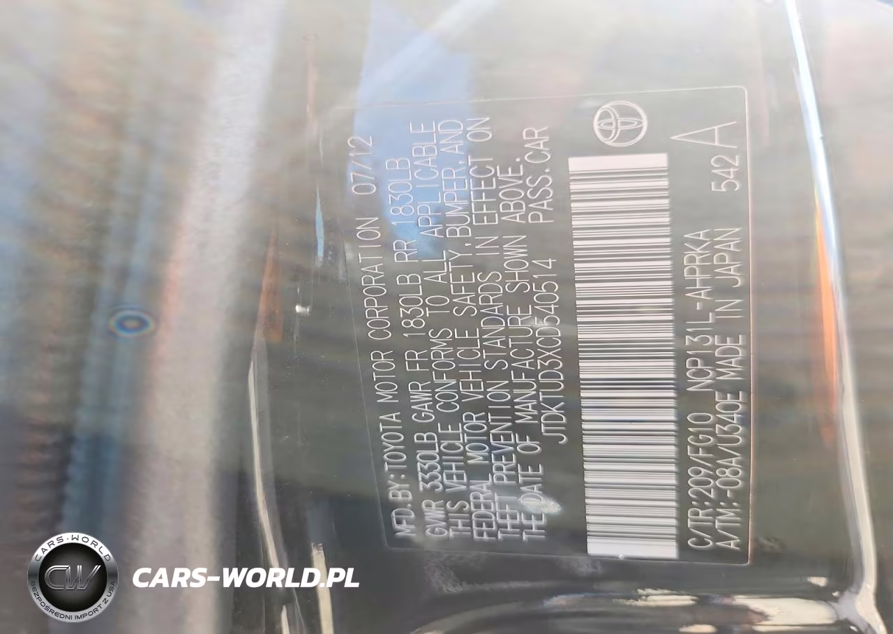2012 Toyota Yaris 5-Door Le VIN:JTDKTUD3XCD540514 - 12