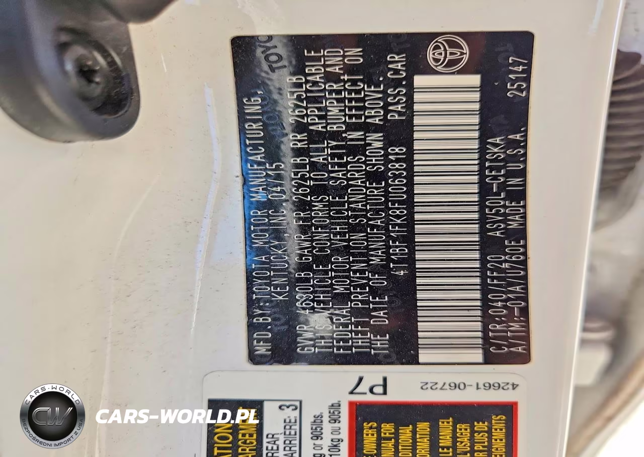 2015 Toyota Camry Se VIN:4T1BF1FK8FU063818 - 12